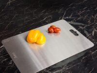 Clazkit Stainless Steel Chopping Board Vegetable,Fruit Cutting, Kneeding, Cake Prep, Heavy Duty Chopping-Board (Size 31.8CM X 21CM)