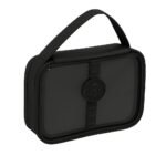 Coslifestore Transparent Multipurpose Pouch with Handle – Travel, School & Office Organizer for Stationery, Makeup & Accessories (Jet Black)