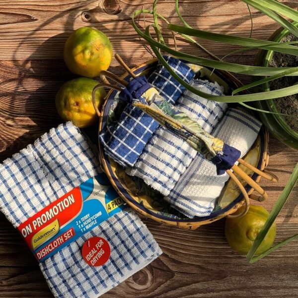 Cotton Kitchen Cleaning Towel (Set of 4 Pcs, Blue) - PXL-KTW-5-Blue