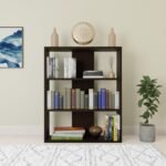 DFC Element Fern Shelf for Home, Living Room & Bedroom | 3 Level Engineered Wood Storage Shelf with Open Display Design | Space Saving Organizer for Books, Decor & Daily Essentials | Espresso Finish