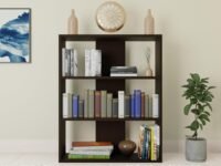 DFC Element Fern Shelf for Home, Living Room & Bedroom | 3 Level Engineered Wood Storage Shelf with Open Display Design | Space Saving Organizer for Books, Decor & Daily Essentials | Espresso Finish