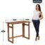 Dawn Riser Solid Wood Folding Study Table Laptop, Computer, Pc, Writing Foldable Desk for Home & Office Space Saving, Easy to Store, Sleek Design Dawnriser Natural Finish, Acacia Wood, DIY Model