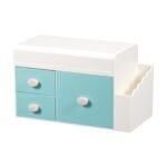 Desk Organizer with 3 Drawers, Makeup Storage Box with Lid,Office Stationery Supplies Plastic Organizers, Desktop Organizer for Office School Home
