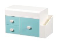 Desk Organizer with 3 Drawers, Makeup Storage Box with Lid,Office Stationery Supplies Plastic Organizers, Desktop Organizer for Office School Home