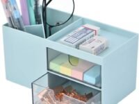 Desktop Organizer with Drawers – Multi-Compartment Office Desk Storage Box for Pens, Stationery, Glasses & Accessories