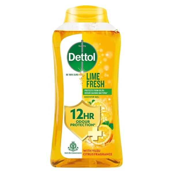 Dettol Lime Fresh Body Wash and Shower Gel for Women and Men, 250ml | Soap-Free Bodywash | 12h Odour Protection