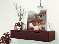 Dime Store Wall Mount Floating Wall Shelf with Drawer for Living Room Home Bedroom and Home Decorative Items Storage Shelf (Brown)