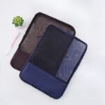 Divik Transparent File Paper Bag Folder Stationery Storage Bag for Documents, A4 Notebook Organizer Case Mesh Pouch, Nylon Grid Type A4 File Folder Bag with Zip for Education & Office Supplies (1Pcs)