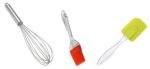 Dynore Stainless Steel 3 Pcs Multipurpose Kitchen Tools Combos- Whisk, Oil Brush and Spatula