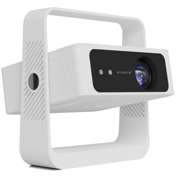 E Gate Atom 4X Air, The Complete Projector with 1080P & 4K Support | Auto Focus + Auto Keystone + Obstacle Avoid | 400 ISO, Android 12 with Netflix, Prime, Live TV | WiFi-BT-HDMI ARC|720p native EGATE