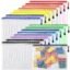 EOOUT USA 16pcs Plastic Mesh Zip Document Pouches File Folders with A4 Size Paper, Office Supplies, Travel Storage Bags,8 Colors (16), Multi-Coloured
