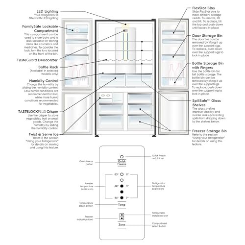 Electrolux 600L Frost Free Inverter French Door Refrigerator, TasteLockPlus Technology, FlexStor, Matte Dark Grey Stainless Steel, UltimateTaste 700, EQE6000A-B