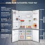 Electrolux 634L Frost Free Side by Side French Door Refrigerator, GreenZone Technology, Inverter Compressor, EvenTemp, Brush Neutral Steel, UltimateTaste 700, EQE5600B-S