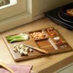 Ellementry Sous Chef Multi Utility Platter | Serving Platter with Wooden Board for Serving Sweets, Cookies, Dry Fruits, Snacks at Home | Chopping Cutting Board for Kitchen Vegetables, Fruits & Cheese