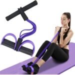Exercise Pedal Pull Reducer| 4-Tube Resistance Band Yoga Sports Equipment| Belly Abdomen Waist| Arm Leg Stretching Exercise| Portable Home Gym Sit-ups Device for Men and Women.