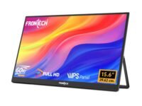FRONTECH 15.6" Portable LED Monitor, Full HD IPS, Dual Type-C & Mini HDMI, Built-in Speakers, 180° Stand, Works with Laptop/PS5/Switch/Phone, 1-Year Warranty (MON-0023)