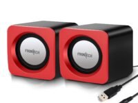 FRONTECH Premium 2.0 Channel USB Powered Speakers with 1.5W x 2 Output, AUX Input, and 1-Year Warranty (Red)