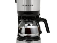 Faber Drip Coffee Machine FCM 0.6L SS BK 800W|| 4 Big Cups||Warming Plate- Keeps Coffee Warm for 30 mins||Removable Filter||Water Level Indicator||Dry Heat Protection||Food Grade Plastic||1Y Warranty