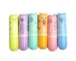 Faded 6 Pcs Mini Highlighter Cute Shaped Pens for School Office Supplies Writing Stationery (Animal Print Capsule)