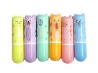 Faded 6 Pcs Mini Highlighter Cute Shaped Pens for School Office Supplies Writing Stationery (Animal Print Capsule)