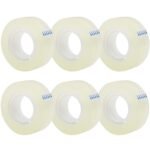 Faded Transparent Tape Refills – 25mm Wide Clear Glossy Adhesive Tape, 33 Meter Each Roll, All-Purpose Stationery Tape for Office, School, Home, Gift Wrapping, and Everyday Use (6 Rolls)