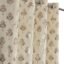 Festive Bloom Velvet Padre| Opaque Curtains for Home | Black Out 80% Room Darkening Screens Double Weaved Parda | Eyelet Ring | Door- 7 Feet (Pack of 1) Beige