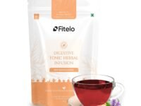 Fitelo Digestive Tonic Tea | 50 gm | Premium Hibiscus, Ginger, and Cumin Blend | Natural Caffeine-Free Detox Kahwa | Improves Digestion, Reduces Bloating & Acidity | Herbal Tea for Gut Health