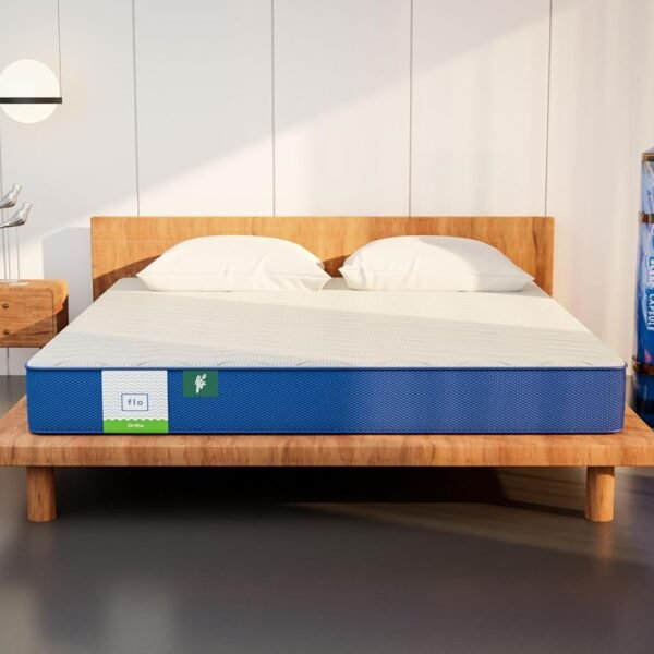 Flo Ortho™ Aloe Vera Infused Orthopedic Mattress with PainRelease™ Technology | Medium Firm Feel | 8 inch Mattress in Queen Size (72x60x8 Inches) | 10 Year Warranty