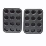 Folca®Muffin Tin Tray 12 Slot Mini Midi Shape, Cupcake Mould for Microwave Oven, 1 Cup Size : 4.5 x 4.5 x 2cm(2PCS)