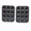 Folca®Muffin Tin Tray 12 Slot Mini Midi Shape, Cupcake Mould for Microwave Oven, 1 Cup Size : 4.5 x 4.5 x 2cm(2PCS)