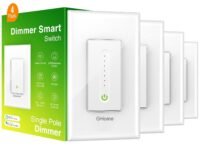 GHome Smart Dimmer Switch Works with Alexa Google Home, Single Pole 2.4GHz Wi-Fi Switch for Dimmable LED CFL INC Light Bulbs, Neutral Wire Required, Not 3 Way, No Hub Required, 4Pack