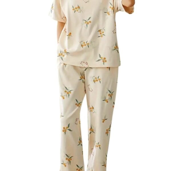 GLASGO Women’s Cotton Pajama Set with Top & Pants|| Korean Night Suit|| Lightweight Printed Set || Soft & Comfy Sleepwear for Girls & Women || LNS-3-$