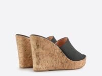 GLO GLAMP Women's Fashion Espadrille Wedge Platform Light Arch Support Non-Slip Sandals (Black, 5)