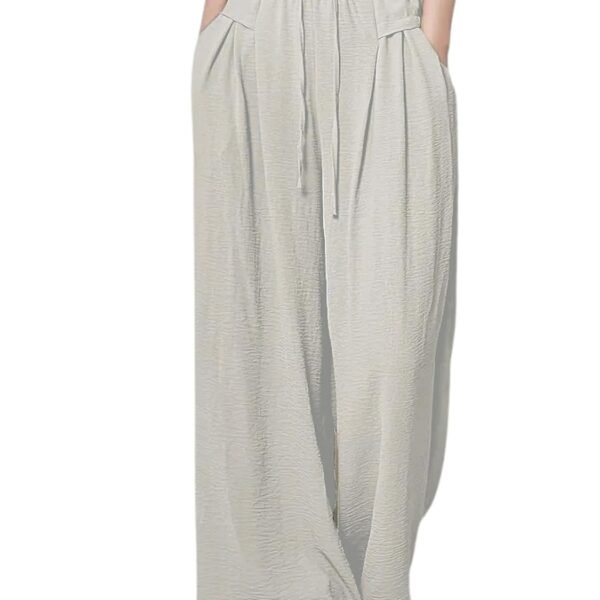 GRECIILOOKS High Waist Polycotton Trousers for Women – Flared Parachute Pants with Side Pockets | Casual Travel Cargo Pants (Available in Plus Size and Value Pack)