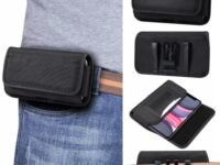 GUSTAVE® Anti-Scratch Nylon Phone Holster Clip On Phone Holster Protective Case for Galaxy S23/S22 Ultra 5G, Note 20/10+ Plus 5G, A14/S21 Ultra 5G, Phone Card Holder, Gift for Men, Husband, Father