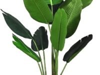 Garden Art Artificial Traveller's Palm 3.8 Ft Tall | Big Ornamental Plant for Interior Decor/Home Office Decor | Floor Silk Banana Leaf GAJW3018