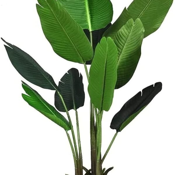 Garden Art Artificial Traveller's Palm 3.8 Ft Tall | Big Ornamental Plant for Interior Decor/Home Office Decor | Floor Silk Banana Leaf GAJW3018