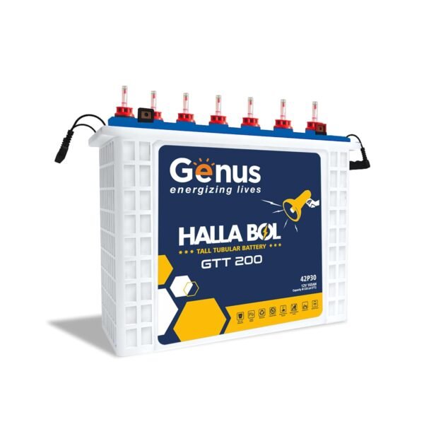 Genus 165Ah Inverter Battery - Gtt200 Hallabol Tall Tubular With 72-Month Warranty - Best Choice For Big Home, Office & Shops - Recyclable