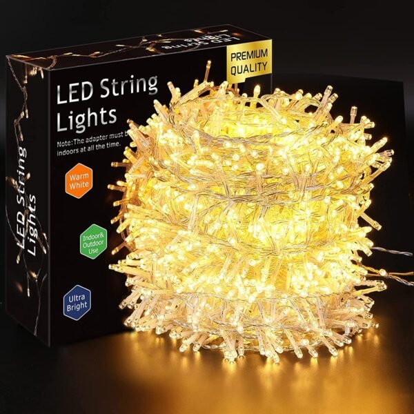 Gesto Warm White Led Serial String Lights – Waterproof Copper Wire Yellow Fairy Lights for Home Decoration,Christmas, Deepawali & Diwali Decoration Lights for Balcony Outdoor (19 Meter | Pack of 1)
