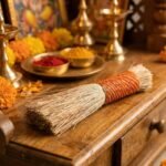 Girdhari Banana Fiber Pooja Broom - Pack of 1 | Eco-Friendly Broom for Temple Cleaning, Daily Puja & Spiritual Use | Mandir Essentials