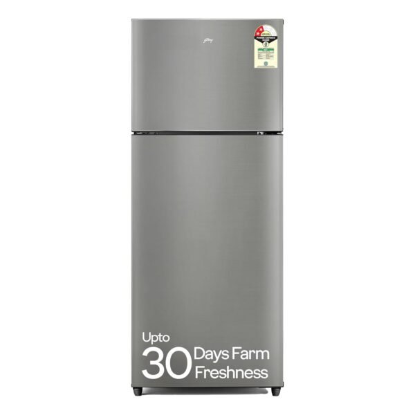 Godrej 223 L 2 Star | 95%+ Food Surface Disinfection | Uniform 360° Cooling | Cool Balance Technology | Inverter Frost Free Double Door Refrigerator (RF EON 244B RI ST GL, Steel Glow)