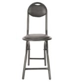 Grandwill Hello Folding Chair for Home/Study Chair and Restaurant Chair (Metal) (Black)