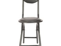 Grandwill Hello Folding Chair for Home/Study Chair and Restaurant Chair (Metal) (Black)