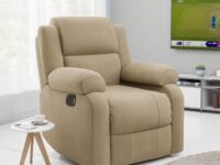 Green Soul Comfy | 1 Seater Recliner Sofa with Soft Suede Fabric & Luxuriously Padded Body | Recliner for Relaxing at Home | 3 Years Warranty| Installation Provided (Relaxing Brown)