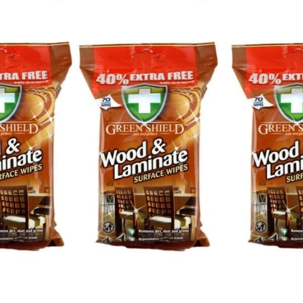 Greenshield Wood and Laminate Surface Wipes 70's Pack Of 3