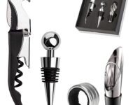 HASTHIP® 4PCS Bottle Openers Kit - Beer or Wine Opener Set Includes Corkscrew, Bottle Stopper, Wine Pourer and Ring (Gift Packaging)