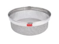 HAZEL Stainless Steel Strainer Without Handle | 21.5 cm Steel Fruits and Vegetable Basket for Kitchen | Washer Colander Sieve, Silver