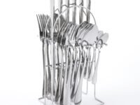 HOKIPO Silverware Cutlery Stand Set of 24 Pcs Stainless Steel Flatware Set, Mirror Finish (AR4572)