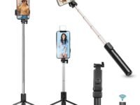 HOLD UP Selfie Stick with Tripod Stand, 3 in 1 Multifunctional Design, Rechargable LED Light with Two Brighness Levels for Make up, Selfie, Vlogging & Photo Shoot, Selfie Stick with Bluetooth Remote