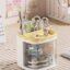 HOME CUBE Plastic Desk Organizer With Drawer Desktop Office Stationery Storage Box Desk Accessories Table Organiser Study Table Office Table Pen Stand- 2035 (Yellow)